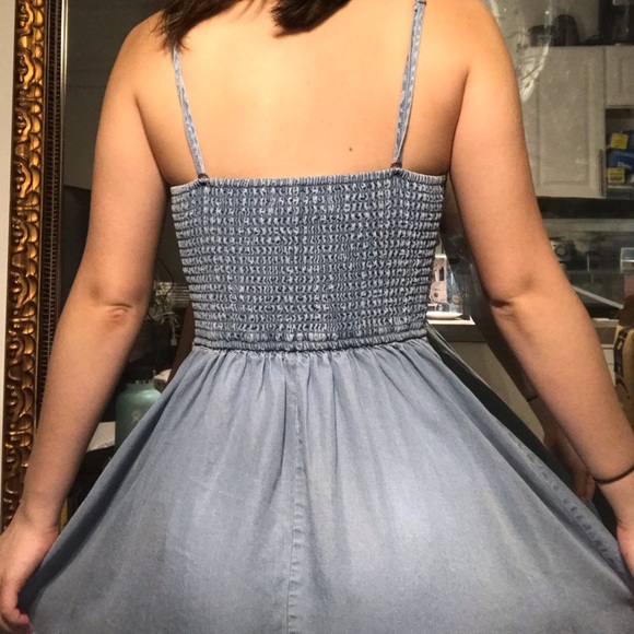 Abercrombie & Fitch Lace Up Denim Skater Dress - Picture 10 of 11